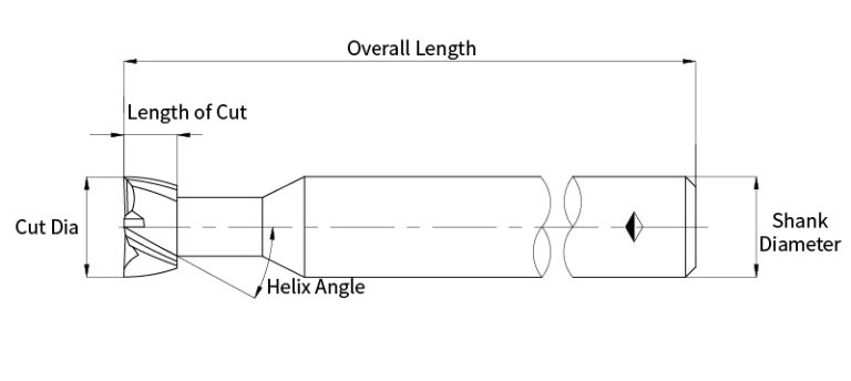 T-slot milling cutter drawing