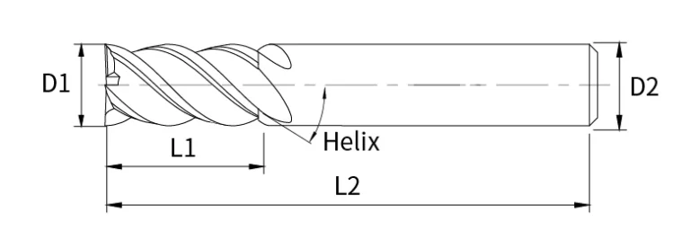 square end mill standard drawing