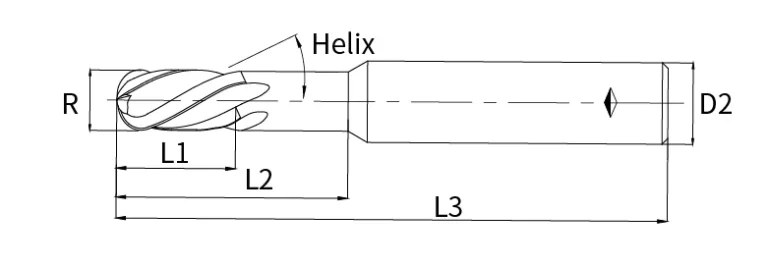 ball nose end mill long neck