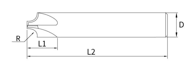 custom corner rounding end mill drawing