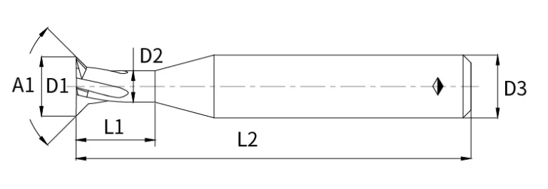 dovetail end mill - long neck