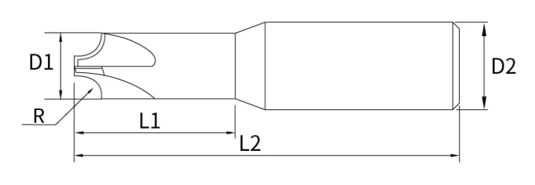 long neck corner rounding end mill