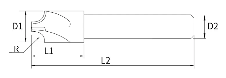reduced shank corner rounding end mill