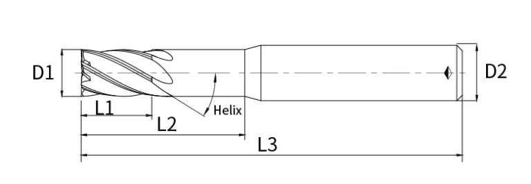 square end mill long neck