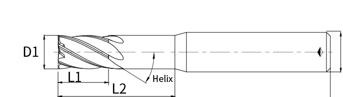square end mill long neck
