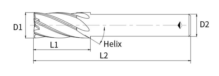 reduced shank square end mill