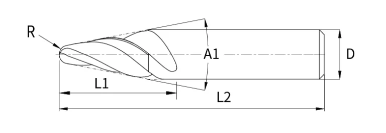 tapered end mill - ball ended