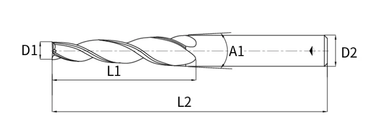 tapered end mill - square ended