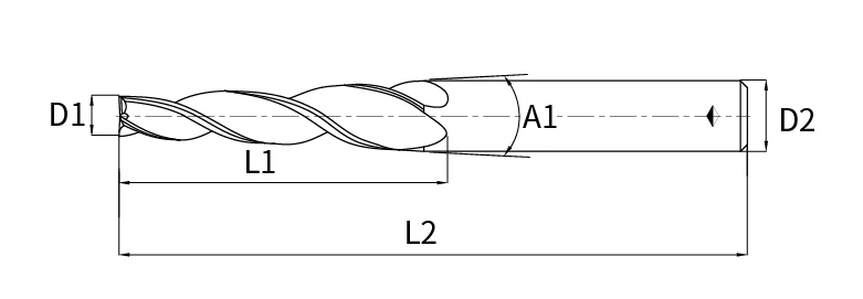 tapered end mill - square ended