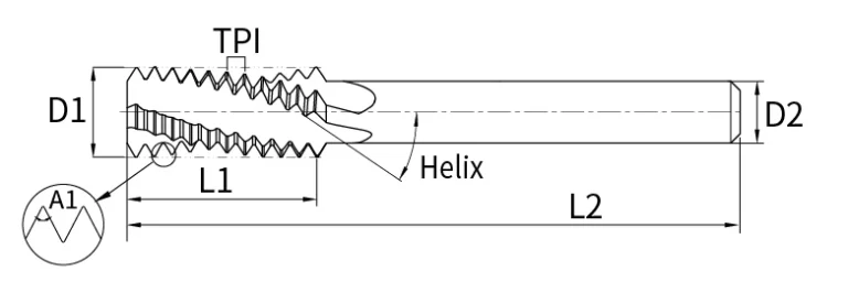 thread end mill drawing