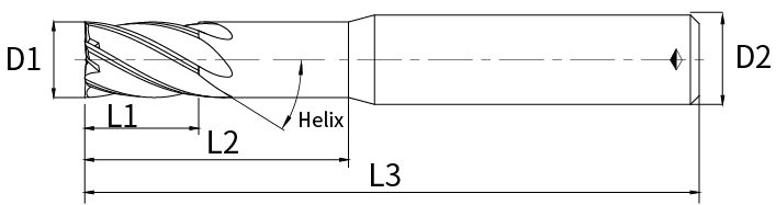 square end mill long neck